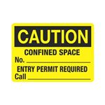 Caution Confined Space No. Entry Permit Required Call Sign